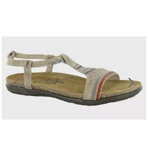 NAOT Odelia Beige,Green,Khaki Leather Sandals 10
